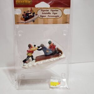 Lemax Toboggan Trouble Kids Sledding Christmas Village Figurine #42248